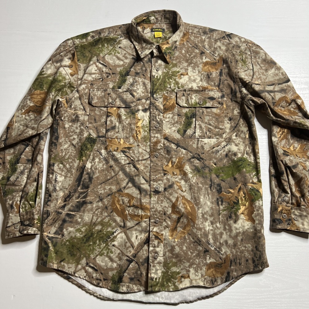 Cabelas Realtree Flannel Long Sleeve Button Up Shirt Mens Large Tall